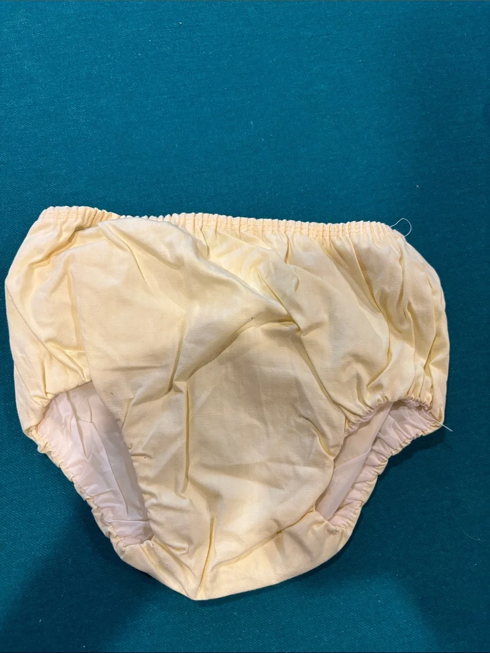 Penney’s Size 0 Vintage 2 Piece Cream and Pale Yellow Baby Shirt Diaper Cover